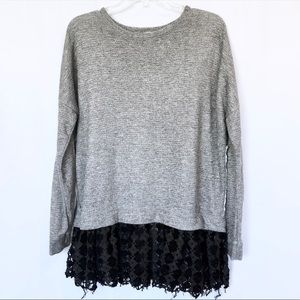 Free People Sweater Dress with Crochet Hem